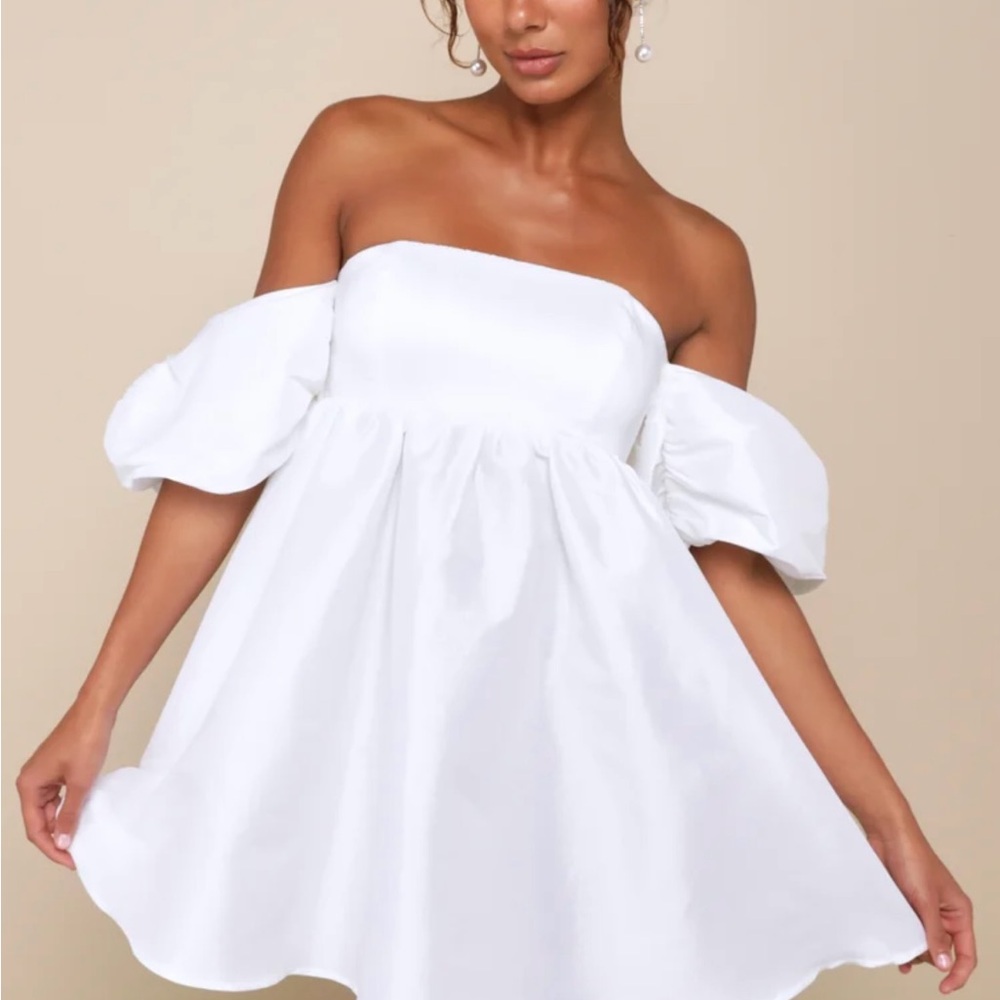 Lulu's Strapless White Dress